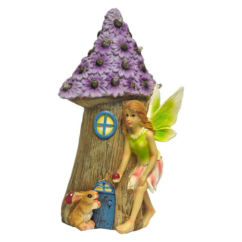 Magical Garden Solar Powered Woodland Fairy House - Purple