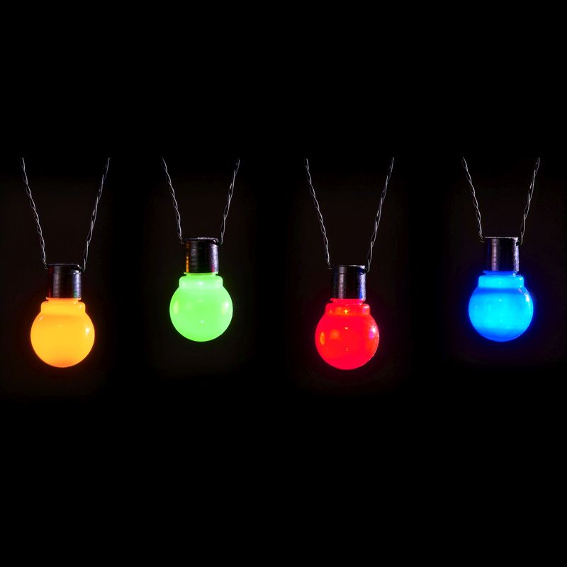 20 LED Multicolour Outdoor Static Bulb Party Lights Battery 5.7m