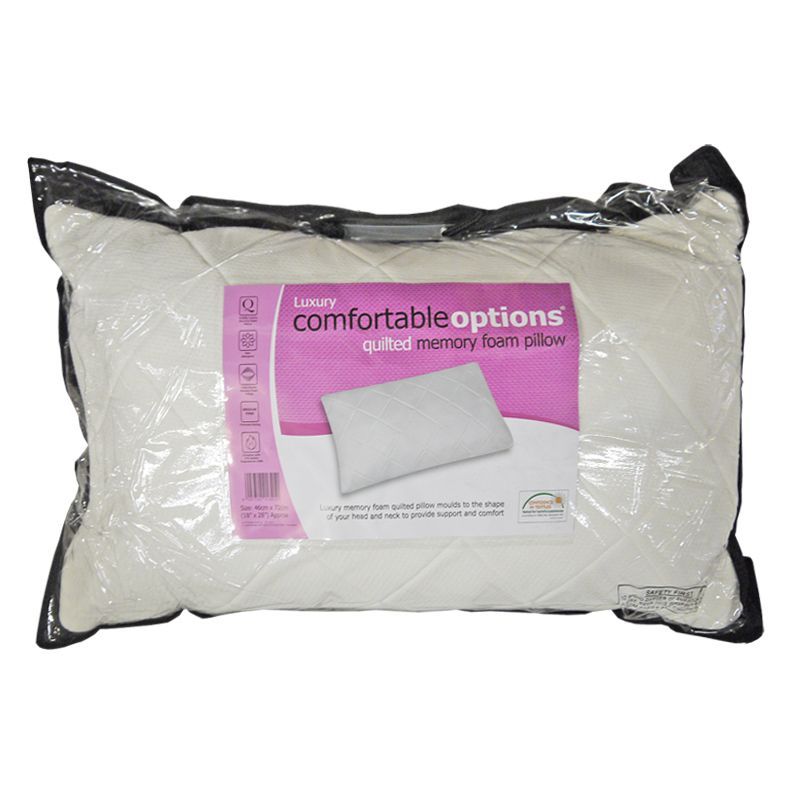 Comfortable Options Memory Foam Diamond Quilted Pillow