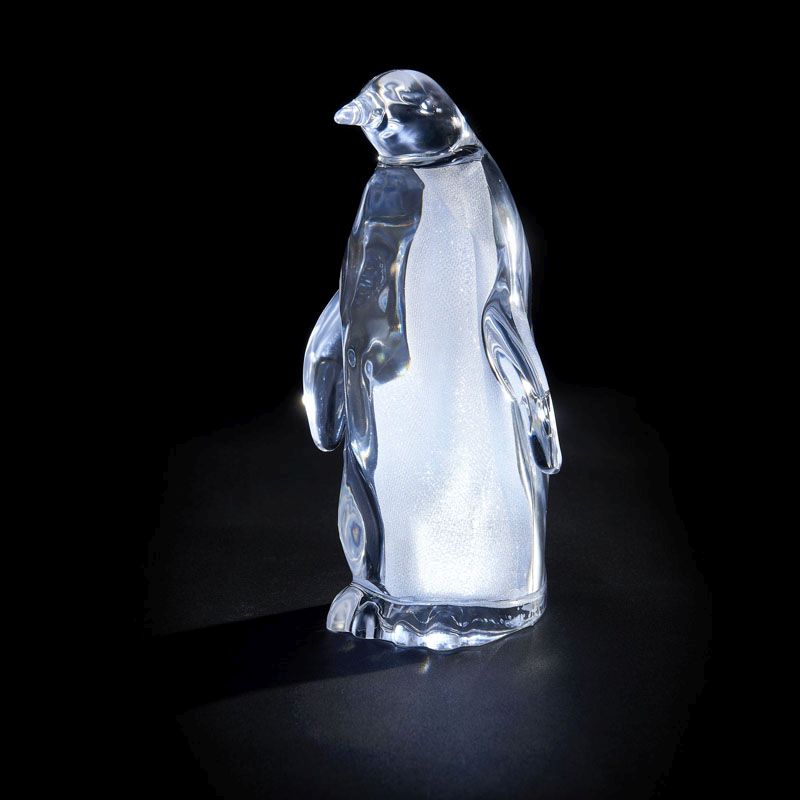 LED Ice White Indoor Penguin Decorative Ornament Light Battery