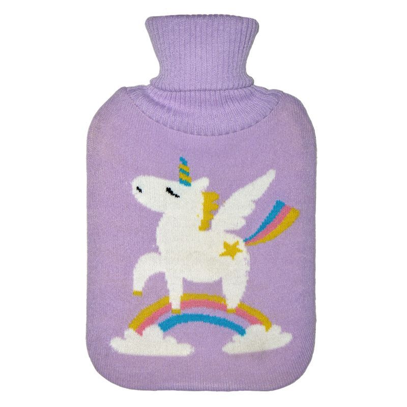2 Litre White Unicorn Rainbow Purple Hot Water Bottle