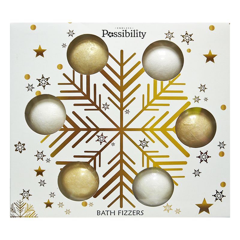 Possibility 6 X 90g Bath Fizzers White Snowflake Box Gift Set