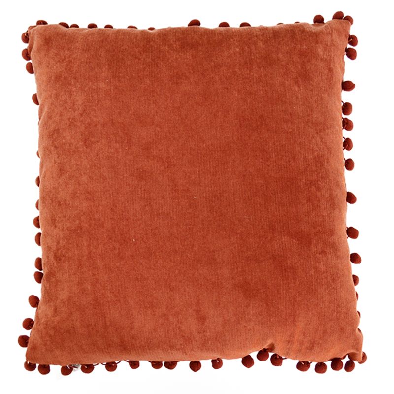 Red Pom Pom Cushion 45 x 45cm