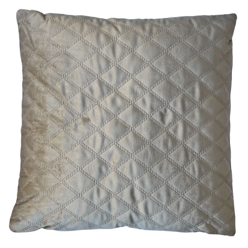 Beige Dim Out Embroided Velvet Style Cushion 45 x 45cm