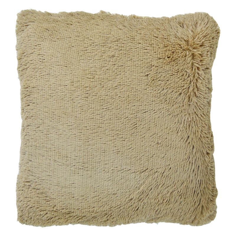 Brown Shaggy Faux Fur Cushion 45 x 45cm