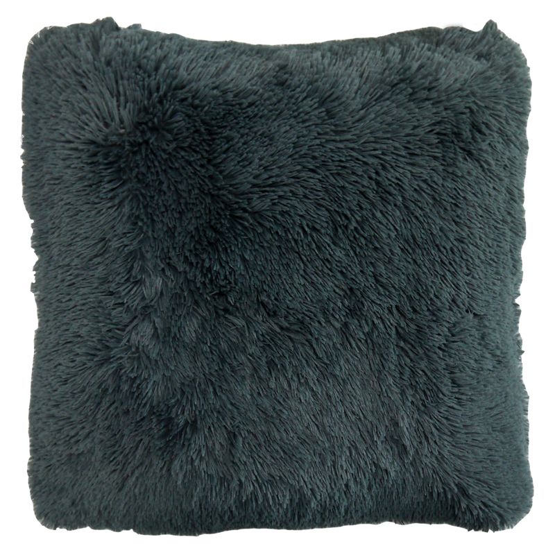 Jumbo Grey Shaggy Faux Fur Cushion 66 x 66cm
