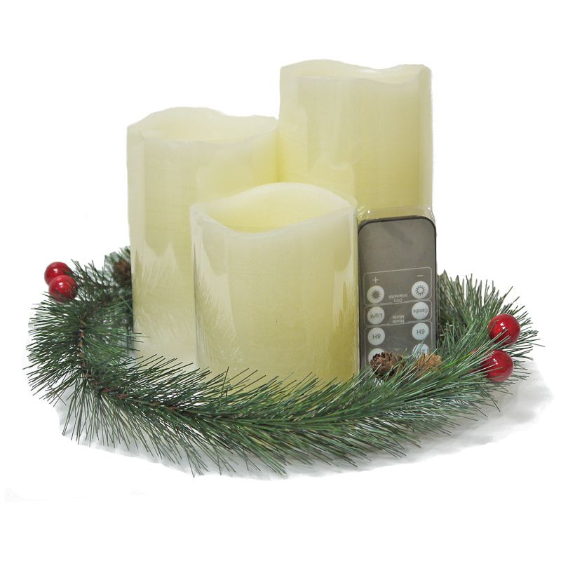 3 LED Large Candle Set with Garland Remote Control