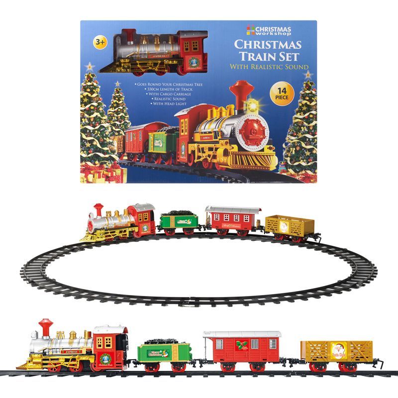 Train Set Christmas Decoration Silver & Red - 40cm by Christmas Workshop