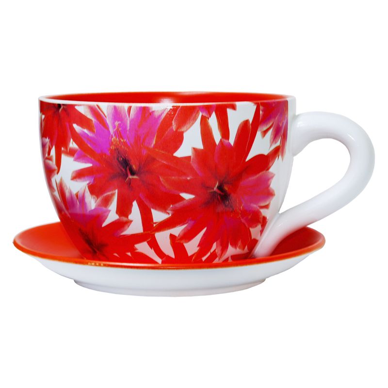 Flower Power Design Tea Cup Planter 