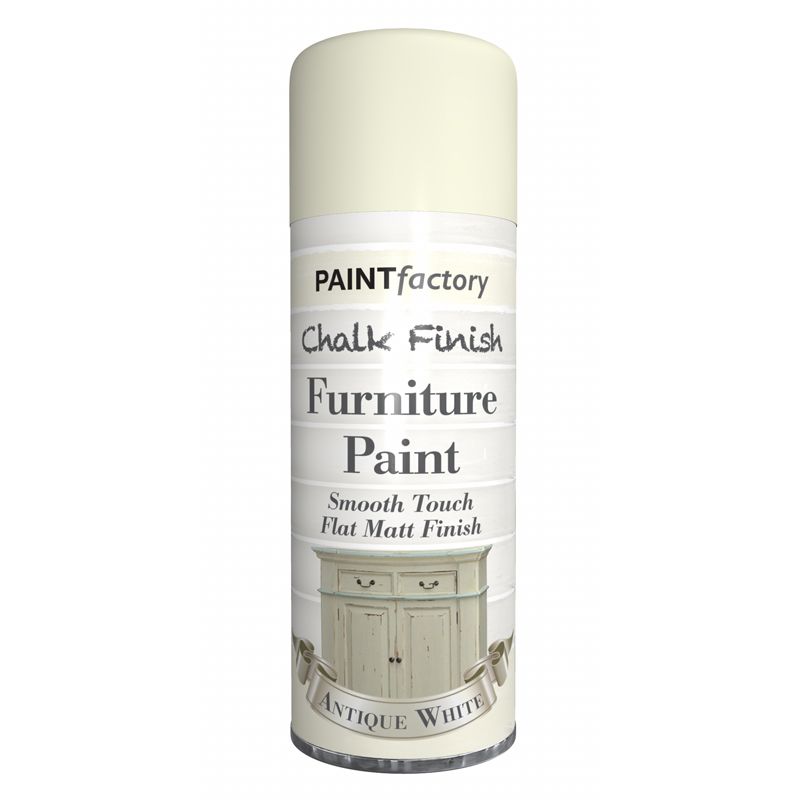 Paint Factory Chalk Finish Furniture Matt Spray Paint 400ml - Antique White