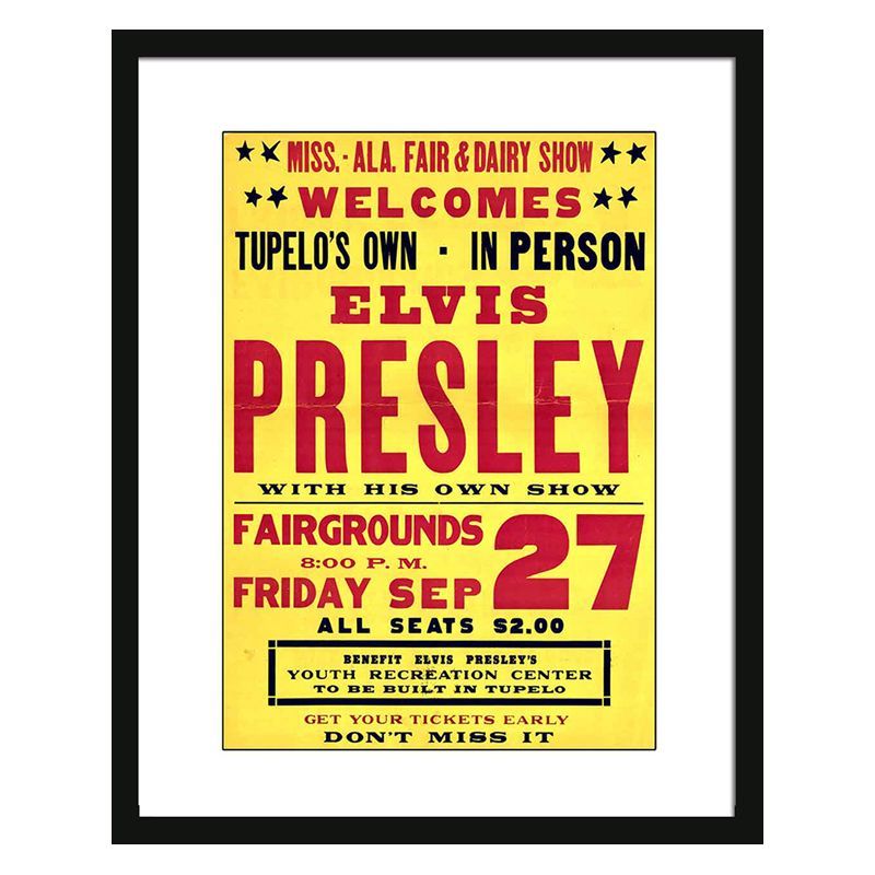 Concert Poster Elvis Presley Framed Print Wall Art 16 x 12 Inch