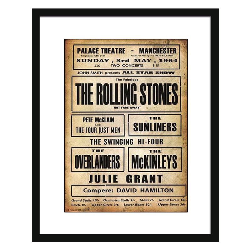 Concert Poster Rolling Stones Framed Print Wall Art 16 x 12 Inch