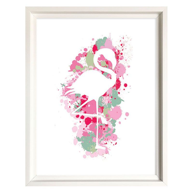 Splatter Art Flamingo Framed Print Wall Art 16 x 12 Inch