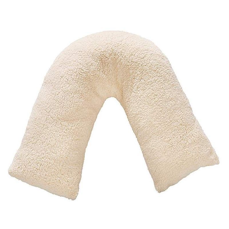 Cuddle Fleece V Shaped Pillow Fluffy Cream