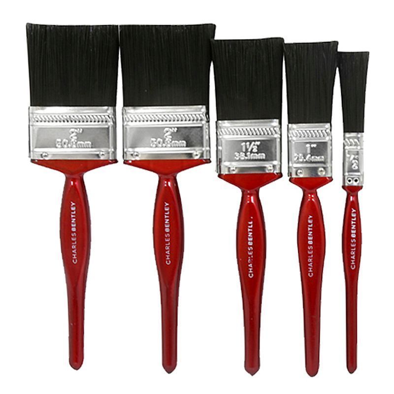 5 Pack Cherry Handle Assorted Paint Brushes