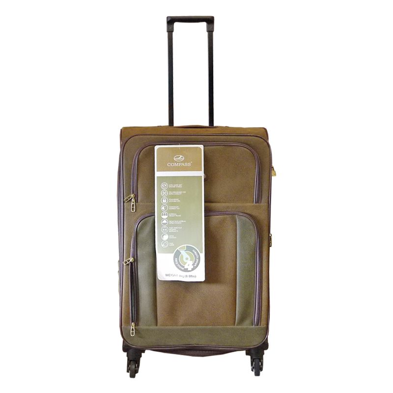 Compass Luggage 29 Inch Trolley Brown & Green Suitcase