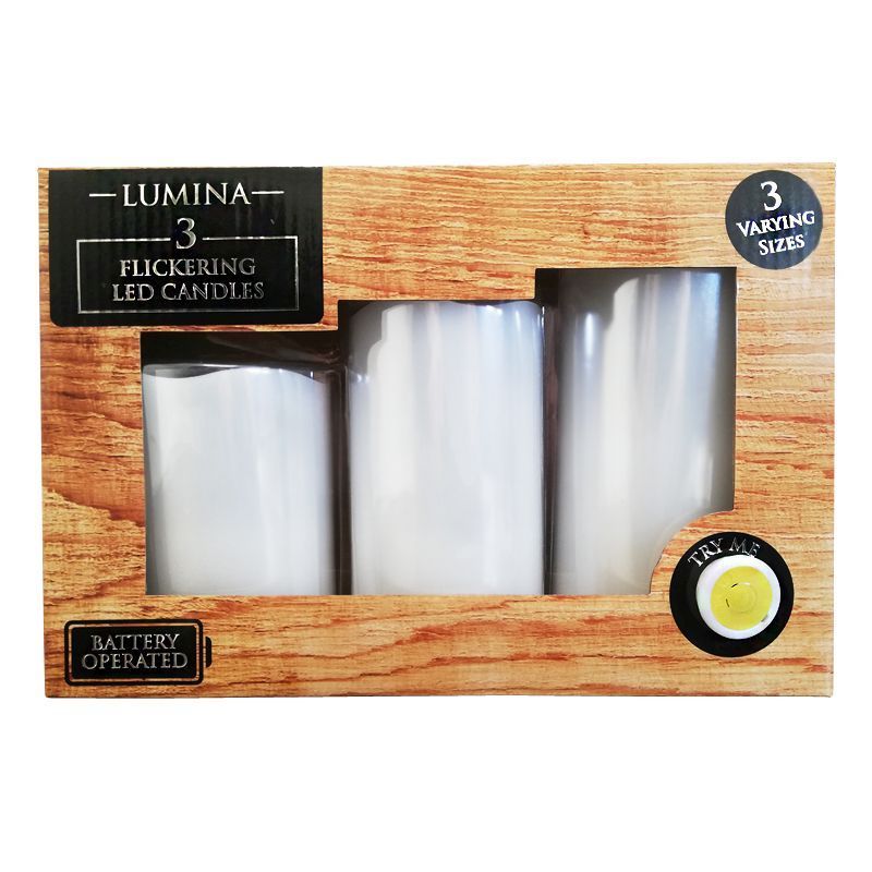 3 Pack of White LED Candles