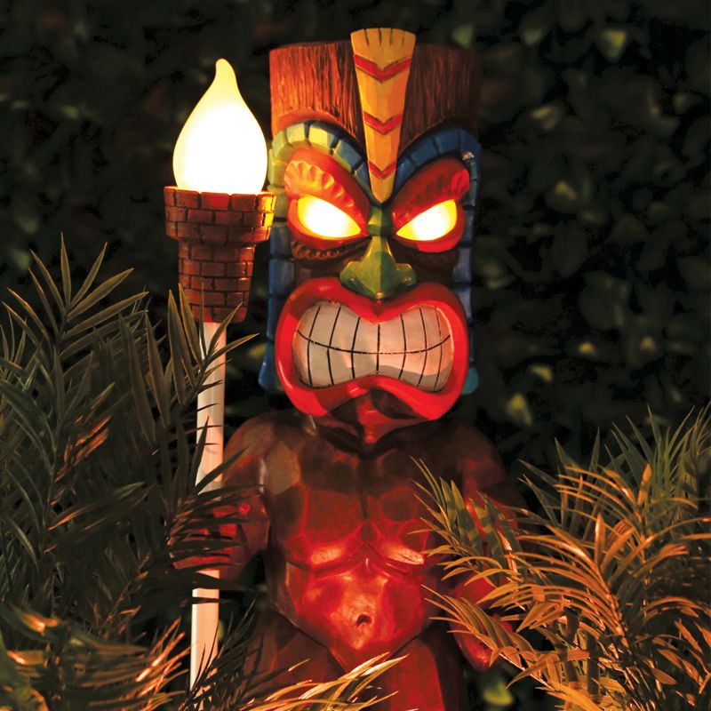 Bright Garden Solar Powered Tiki Papa Statue