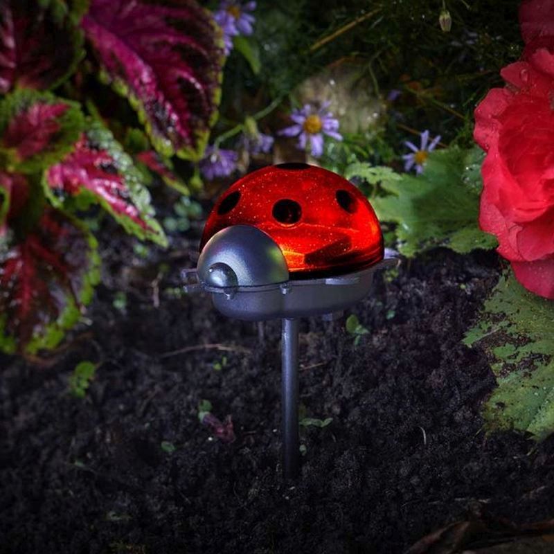3 Pack Ladybird Solar Garden Stake Light Decoration Red LED - 14cm by Smart Solar
