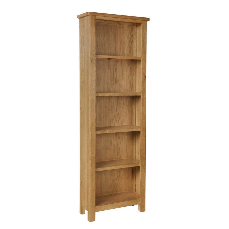 Rutland Tall Bookcase Oak Natural 5 Shelves 