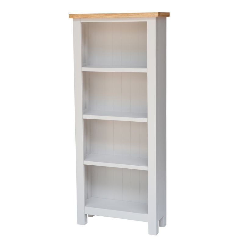 Lucerne Tall Bookcase Oak Light Grey 4 Shelves 