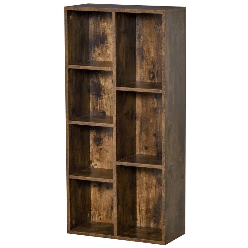 Homcom Seven-Compartment Bookcase - Wood-Effect