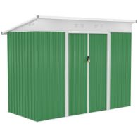 See more information about the Galvanised 7.6 x 4.3' Sliding Double Door Pent Garden Shed With Ventilation Steel Green by Steadfast