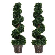See more information about the Outsunny Set of 2 Artificial Spiral Topiary Plant