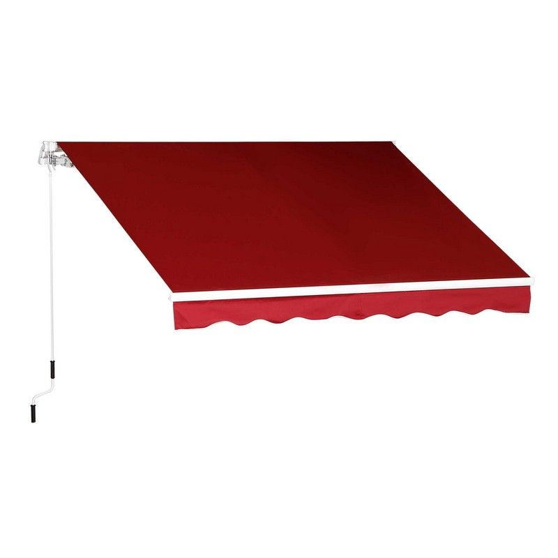 Outsunny Manual Retractable Patio Awning Shelter Uv Protection 2.5Mx2M