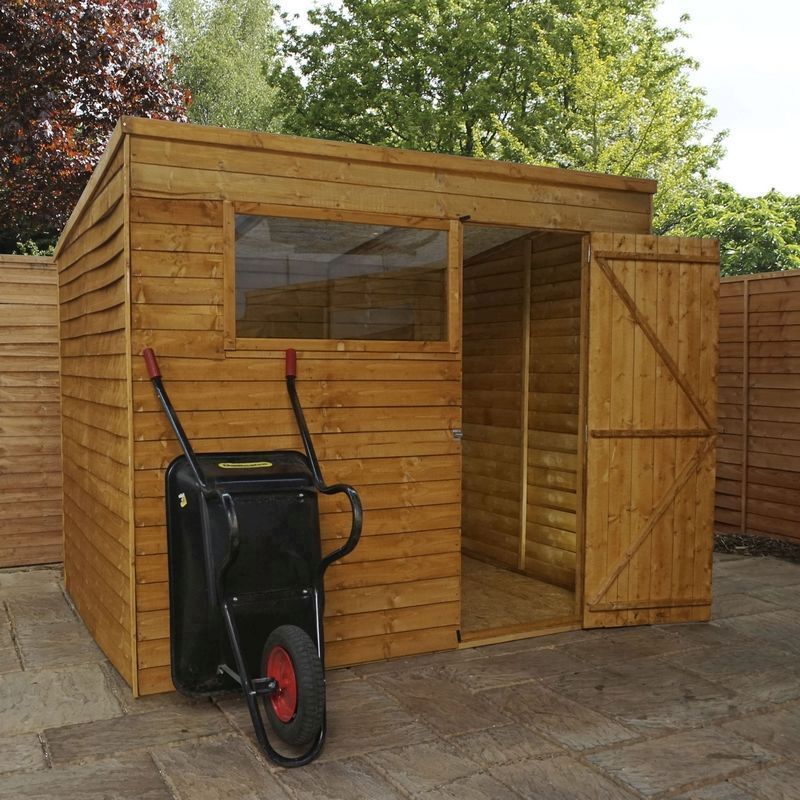 Mercia Pent 7' 10" x 5' 10" Pent Shed - Budget Dip Treated Overlap