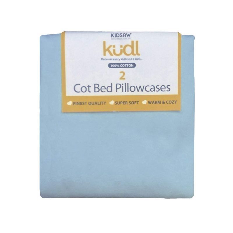 2 Kudl Pillowcases Cotton Light Blue 2 x 1ft by Kidsaw