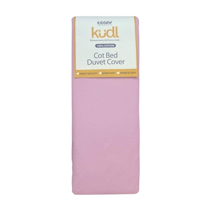 Kudl Cot Duvet Cover Cotton Pink 4 x 5ft by Kidsaw
