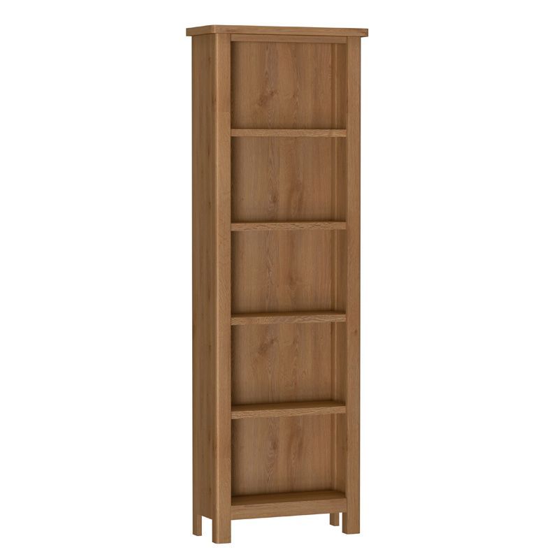 Rutland Tall Bookcase Oak Natural 5 Shelves