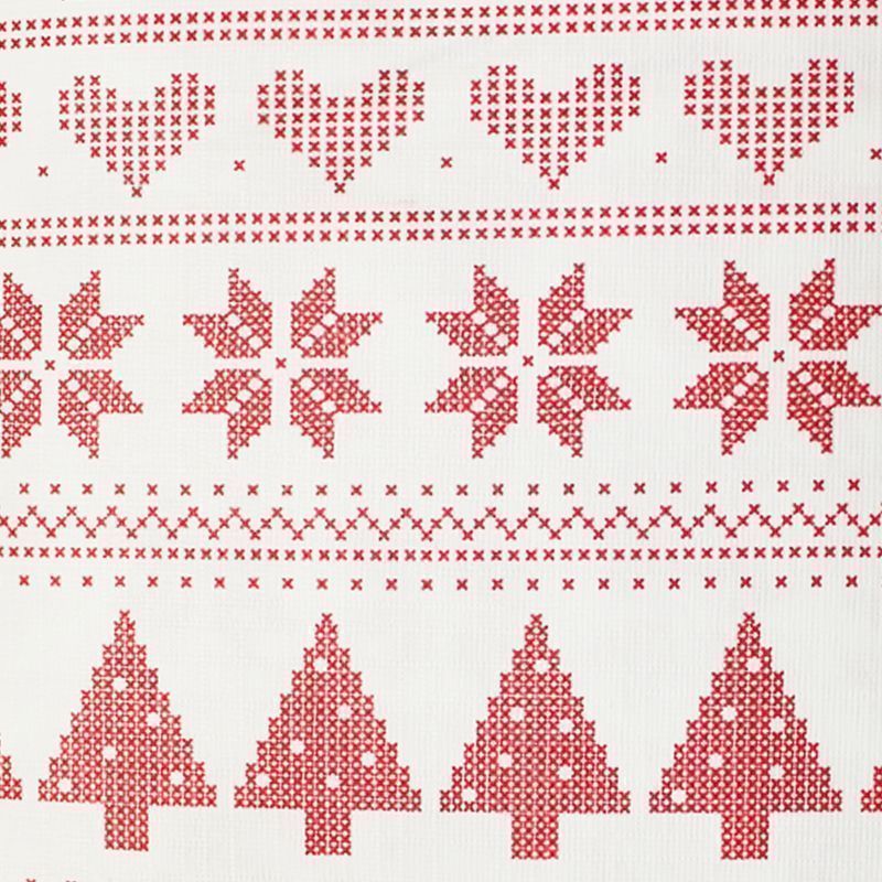 Christmas PEVA Tablecloth - Red White Pixels 50 x 50"