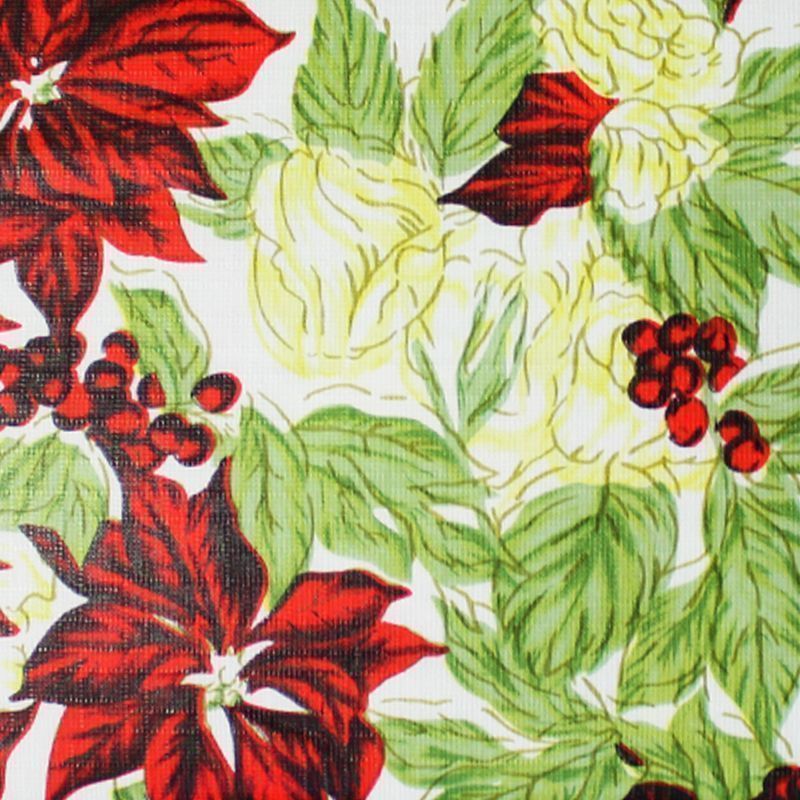 Christmas PEVA Tablecloth - Floral 50 x 50"
