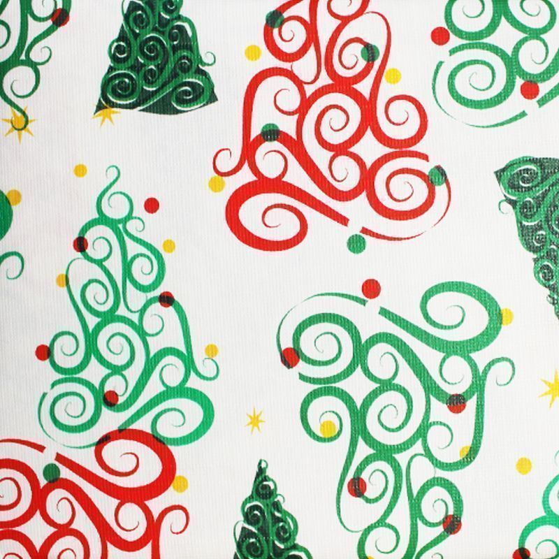 Christmas PEVA Tablecloth - Curly Trees 50 x 90"