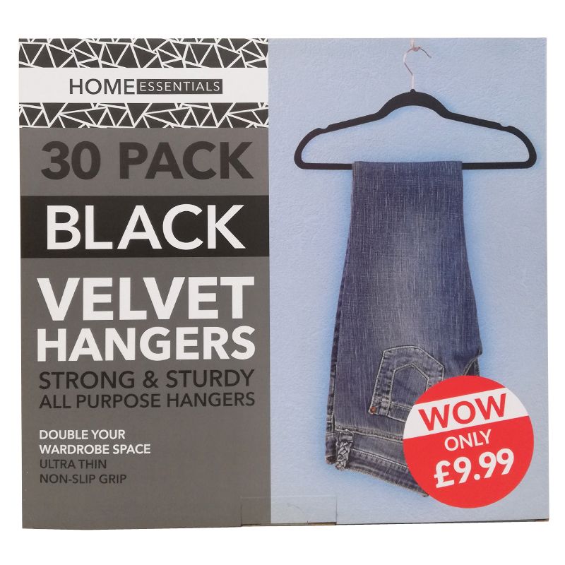 Velvet Hangers 30 Pack - Black