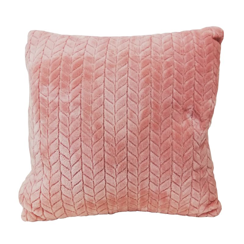 Hamilton McBride Jacquard Flannel Cushion Pink 50 x 50cm