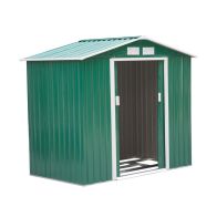 See more information about the Galvanised 7 x 4' Double Door Reverse Apex Garden Shed Lockable Steel Green by Steadfast