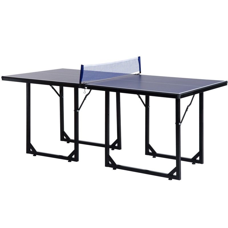 Homcom 6ft 182cm Mini Table Tennis Table Folding Ping Pong Table with Net Multi-Use Table for Indoor Outdoor Game