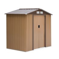 See more information about the Galvanised 7 x 4' Double Door Reverse Apex Garden Shed Lockable Steel Light Brown by Steadfast