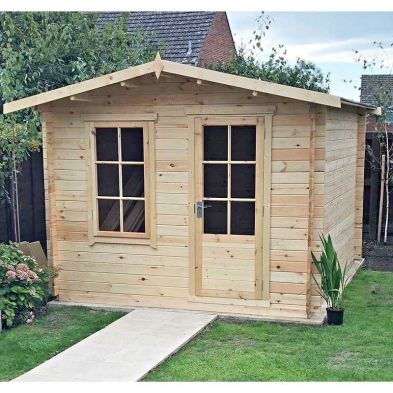 See more information about the Shire Bucknells 9' 9" x 7' 10" Apex Log Cabin - Premium 34mm Cladding Tongue & Groove