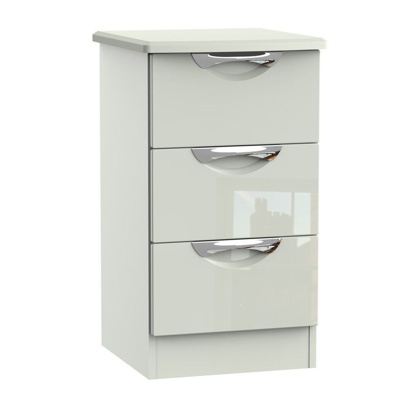Weybourne Slim Bedside Table Off-white 3 Drawers