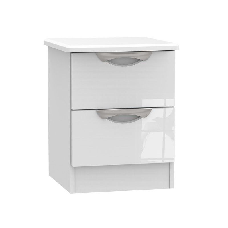 Weybourne Slim Bedside Table White 2 Drawers