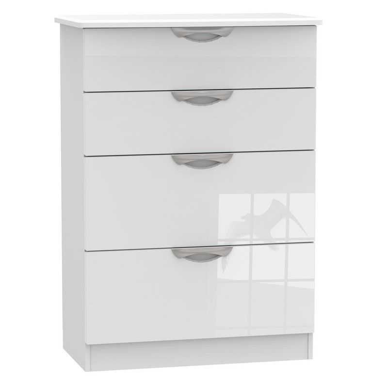Weybourne Tall Chest of Drawers White 4 Drawers