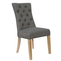 See more information about the Pair of Lancelot Curved Dining Chairs Dark Grey