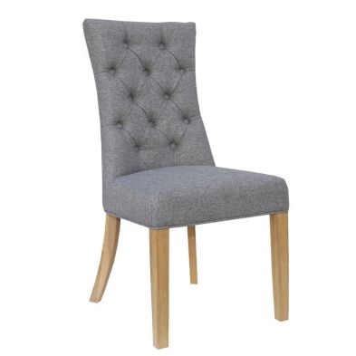 See more information about the Pair of Lancelot Curved Dining Chairs Light Grey
