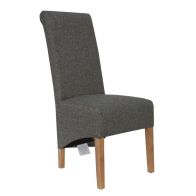 See more information about the Pair of Baxter Dining Chairs Fabric Dark Grey