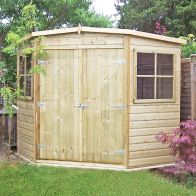 See more information about the Shire Corner 7' 4" x 7' 4" Flat Shed - Premium Pressure Treated Shiplap