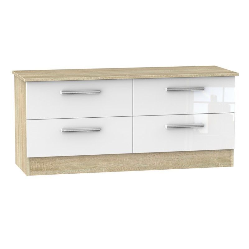 Buxton Large Chest of Drawers Natural & White 4 Drawers